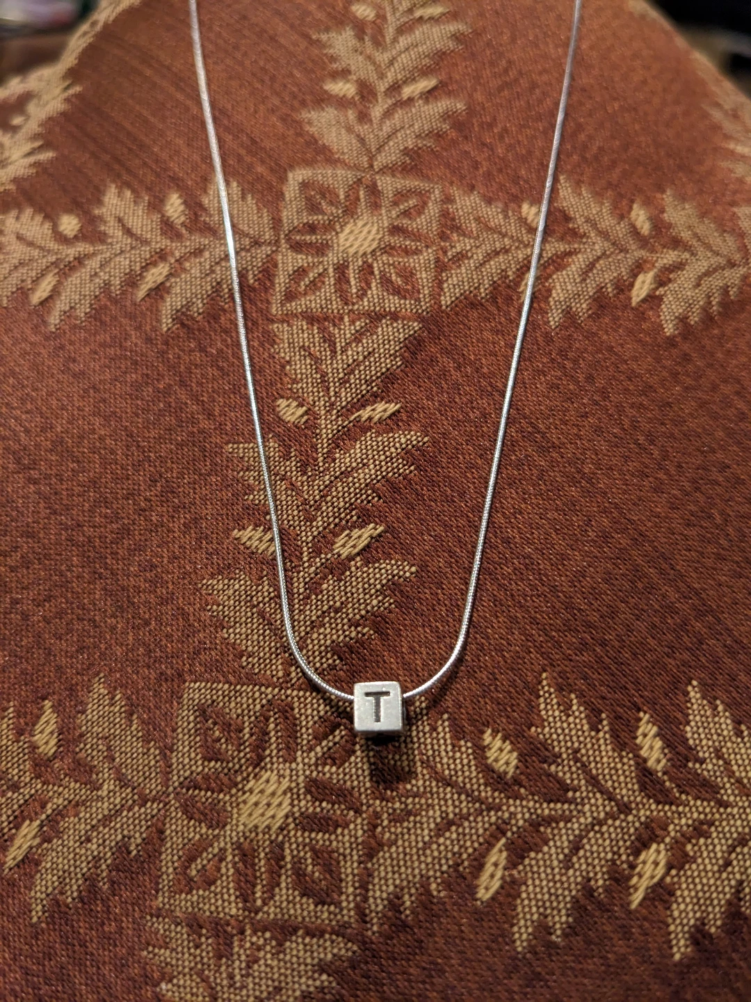 Sterling Silver "T" Initial Necklace