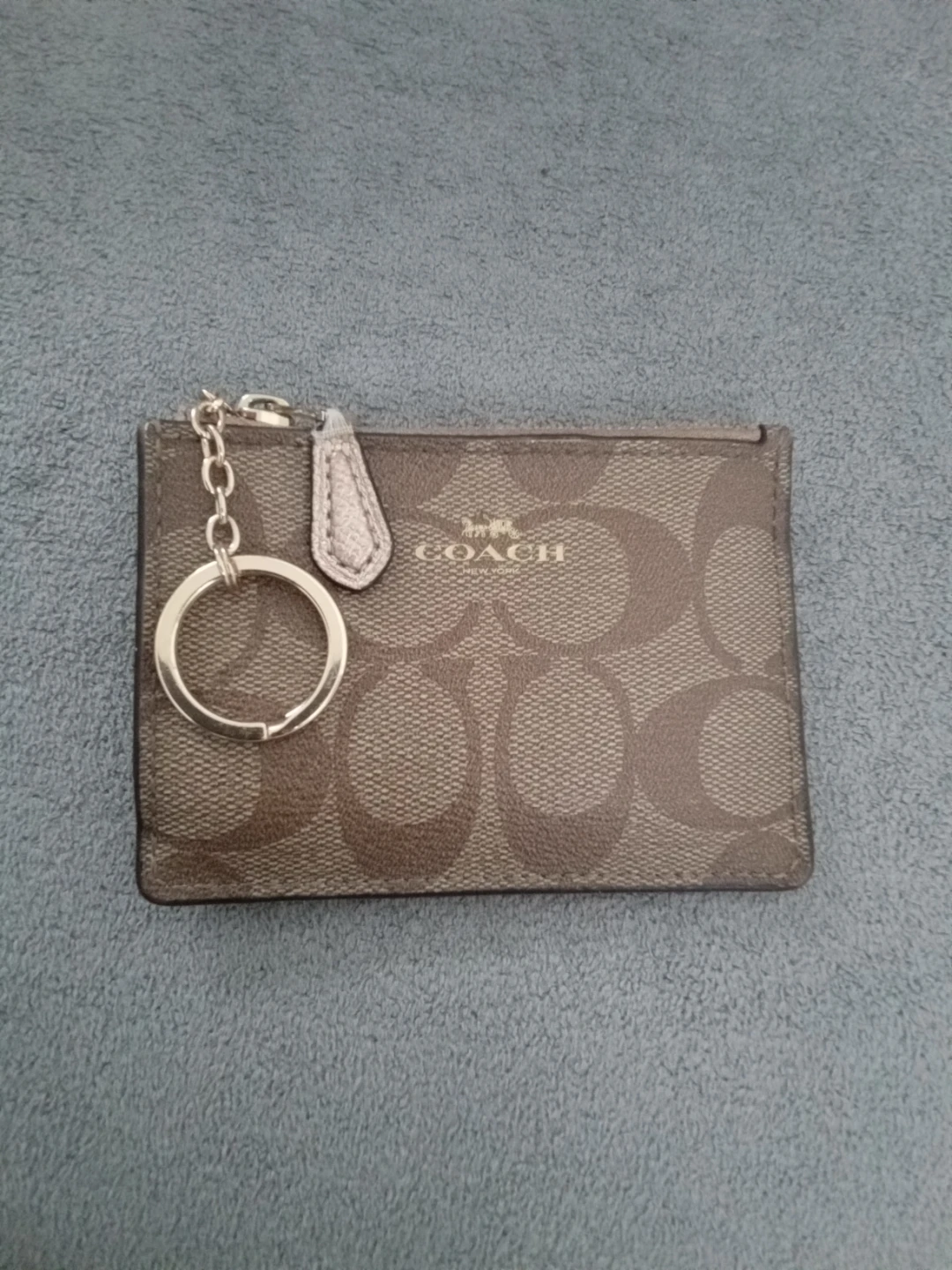 Coach Signature Canvas Coin Purse with ID Window