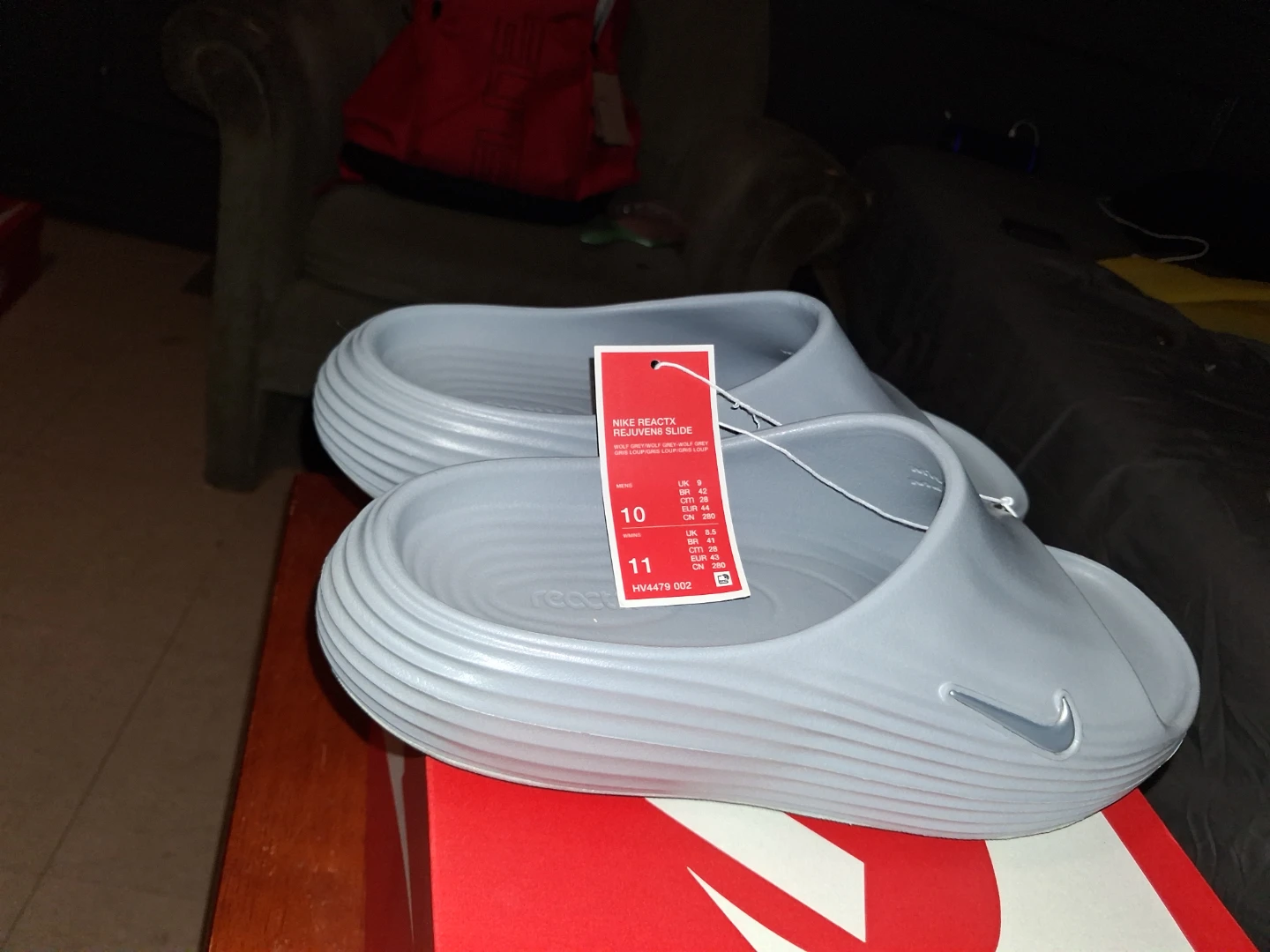 Nike ReactX Scarpa Slide Light Grey Sandals - photo 3