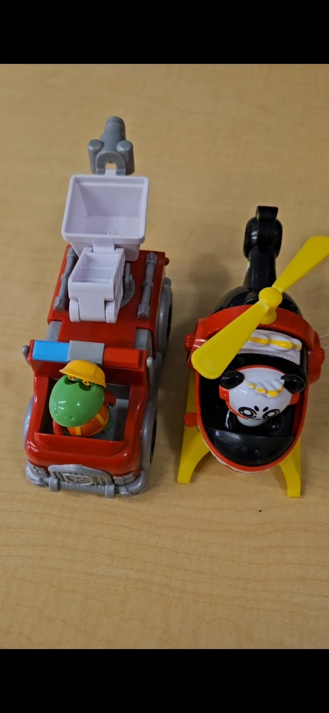 Toy Fire Truck and Helicopter Set