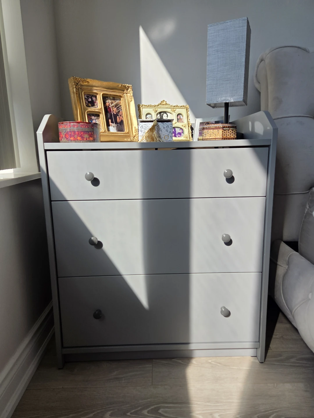 Grey 3-Drawer Dresser