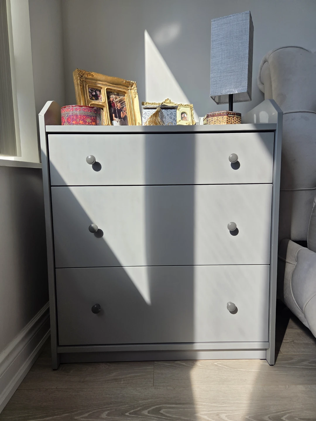 Grey 3-Drawer Dresser - photo 2