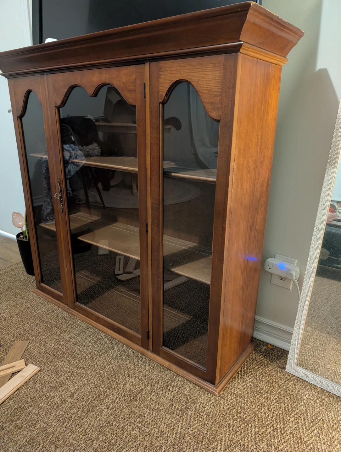 Wooden Display Cabinet with Glass Doors - photo 2