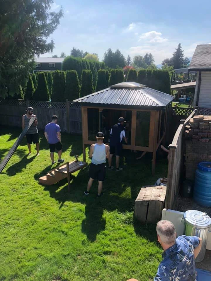 Wooden 8x8 hot tub gazebo with Large Windows