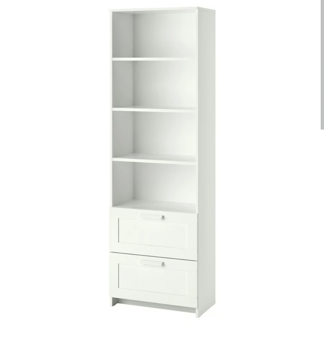 IKEA BRIMNES White Bookshelf with 2 Drawers