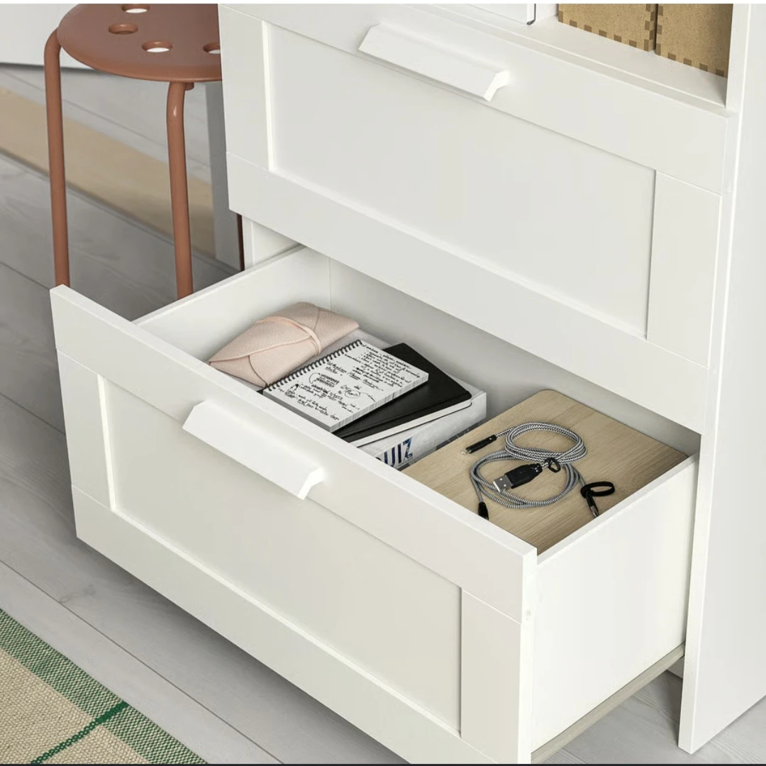 IKEA BRIMNES White Bookshelf with 2 Drawers - photo 2