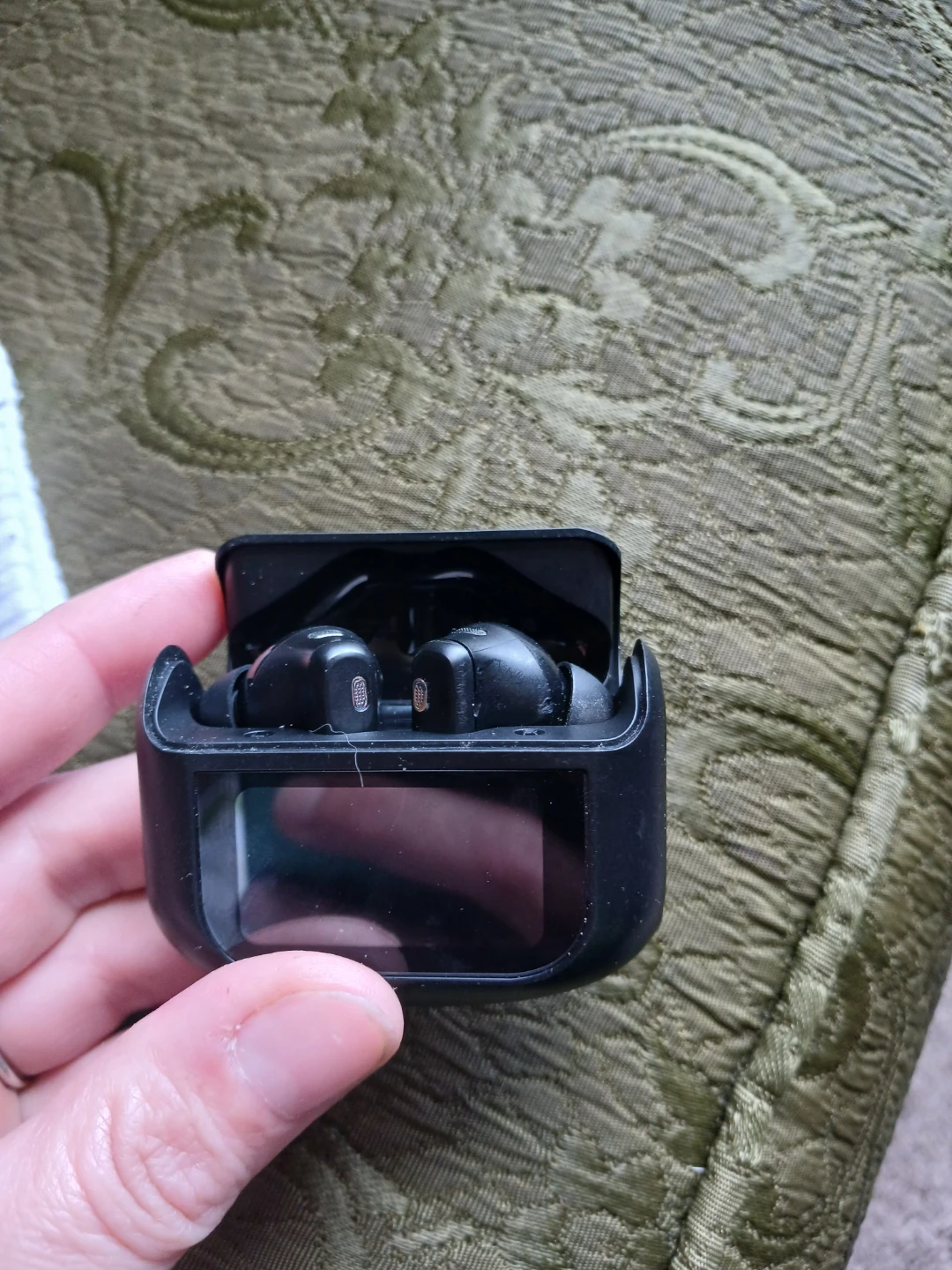 Black Wireless Earbuds with Charging Case