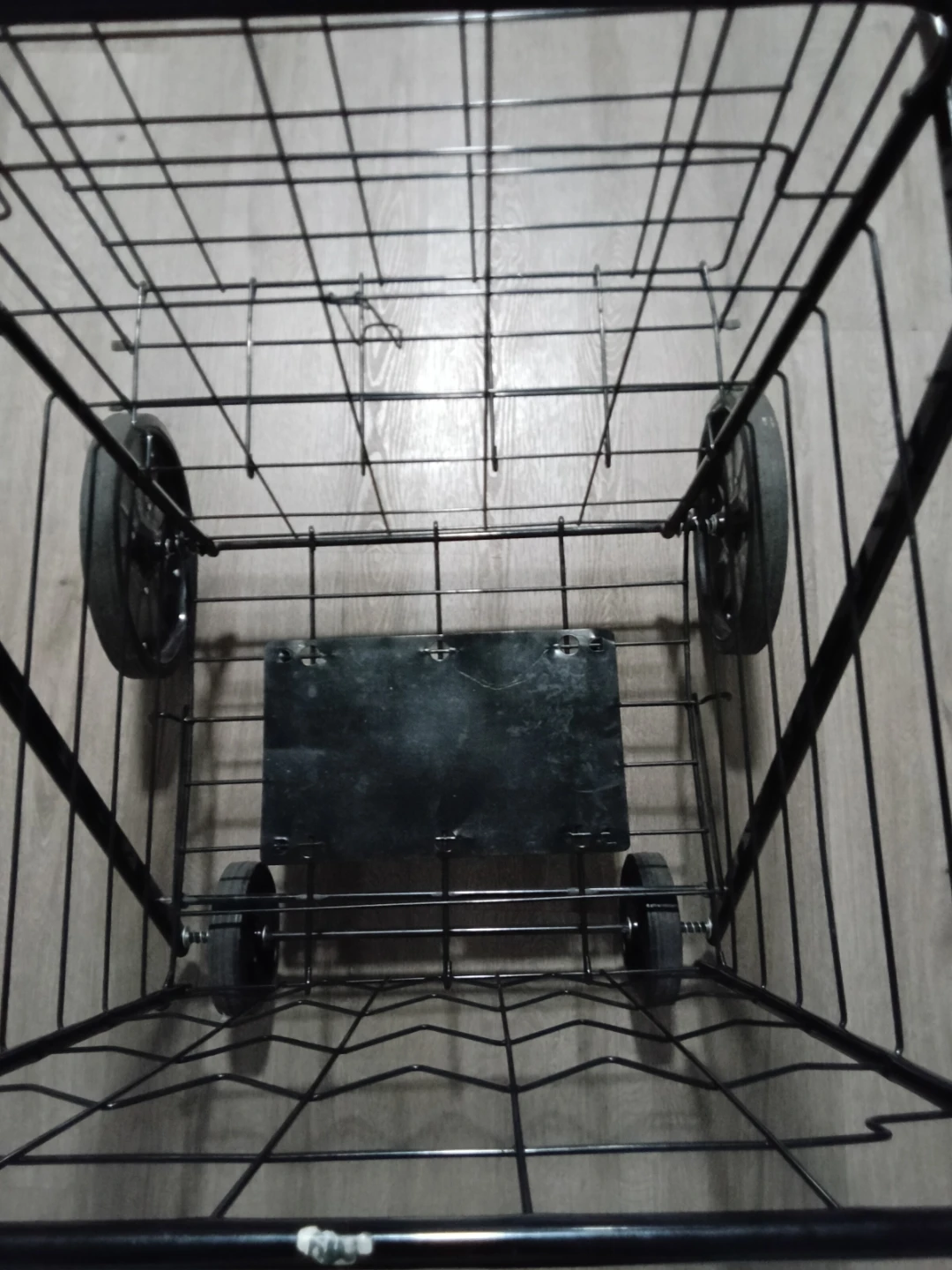 Black Metal Rolling Shopping Cart with Handle - photo 3