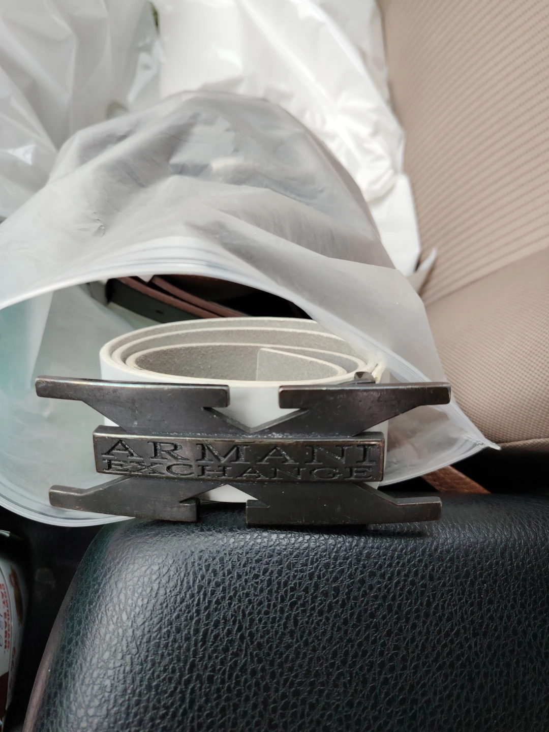 Armani Exchange Belt with large buckle