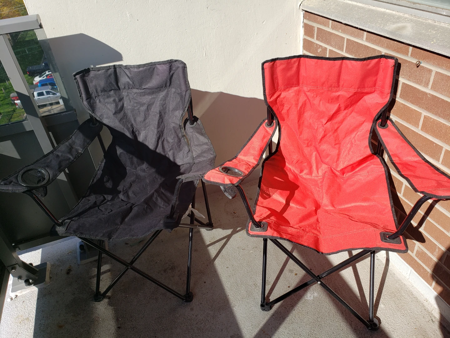 Ozark Trail 2 Folding Camp Chairs - Red & Black