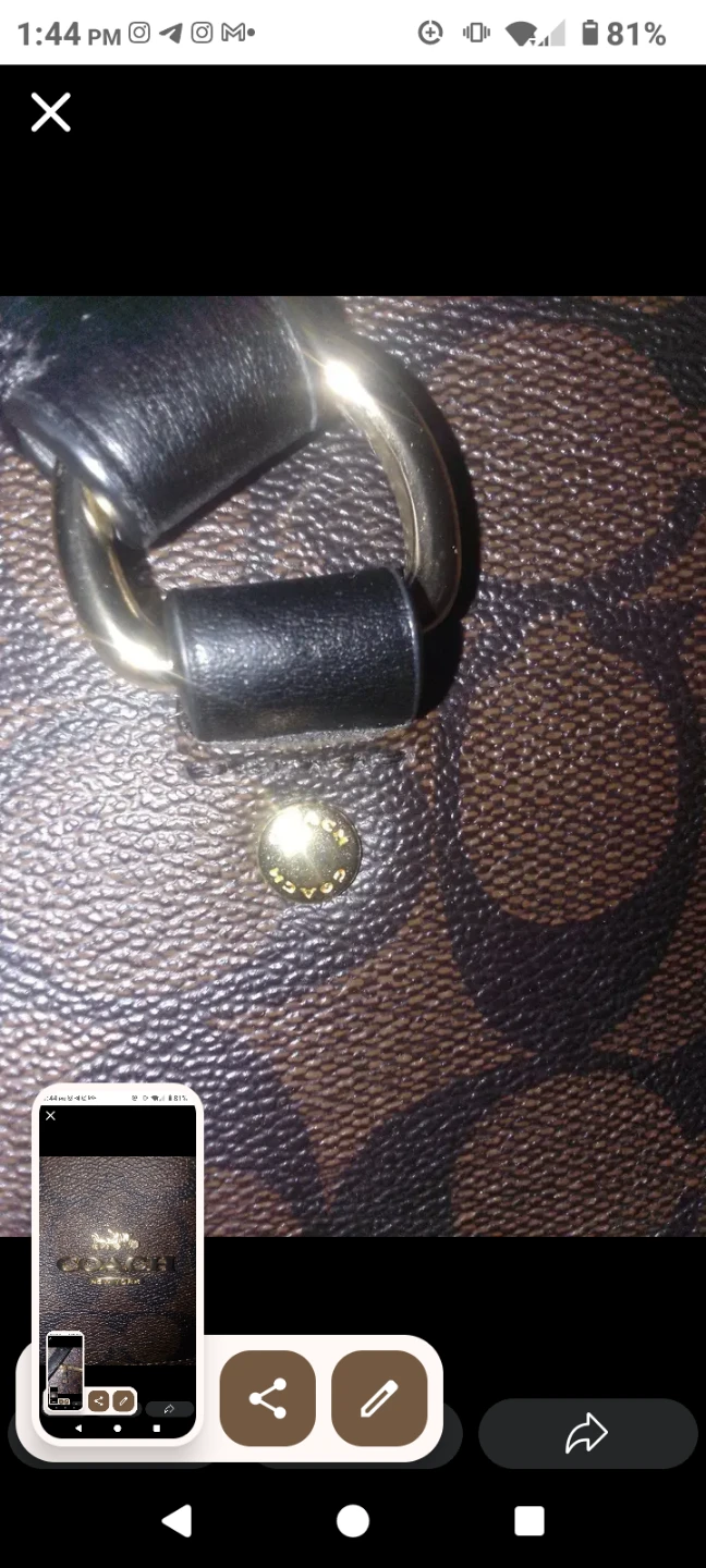 Coach Signature Pattern Shoulder Bag