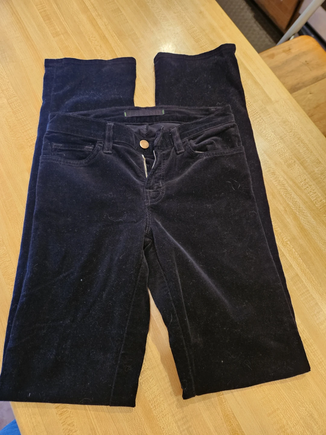 J Brand Black Velvet Corduroy Pants Size 25