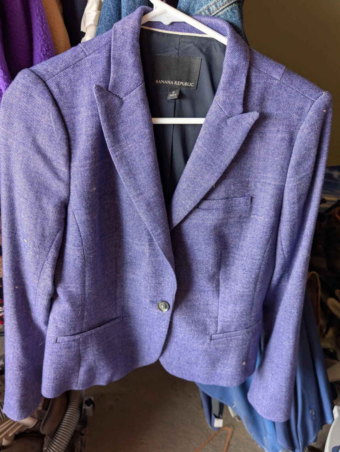Banana Republic Purple Herringbone Blazer - Size 2