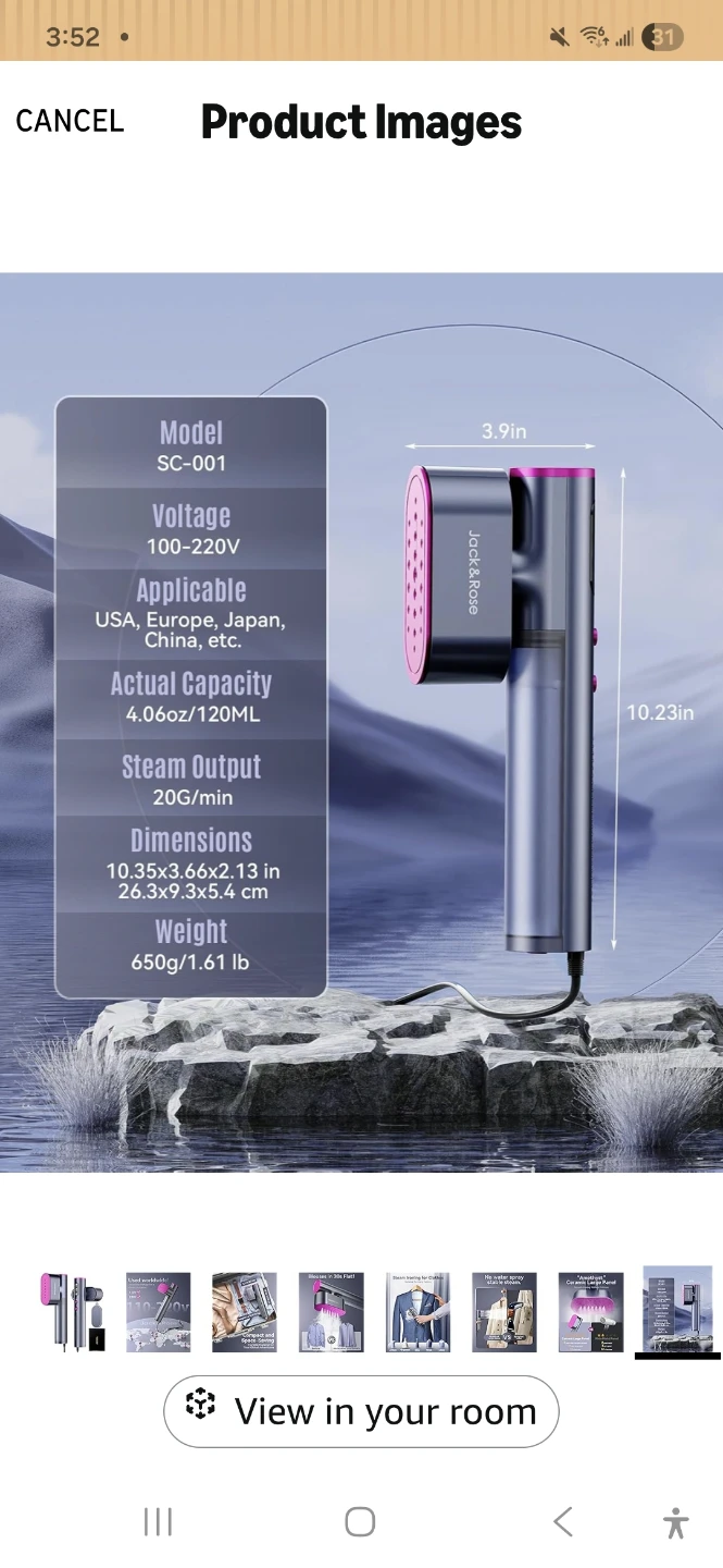 Jack & Rose Portable Clothes Steamer SC-001 - photo 2