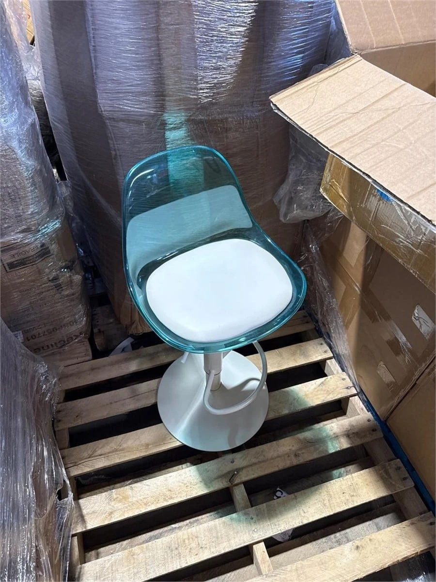 Adjustable Bar Stool - Translucent Blue - photo 3