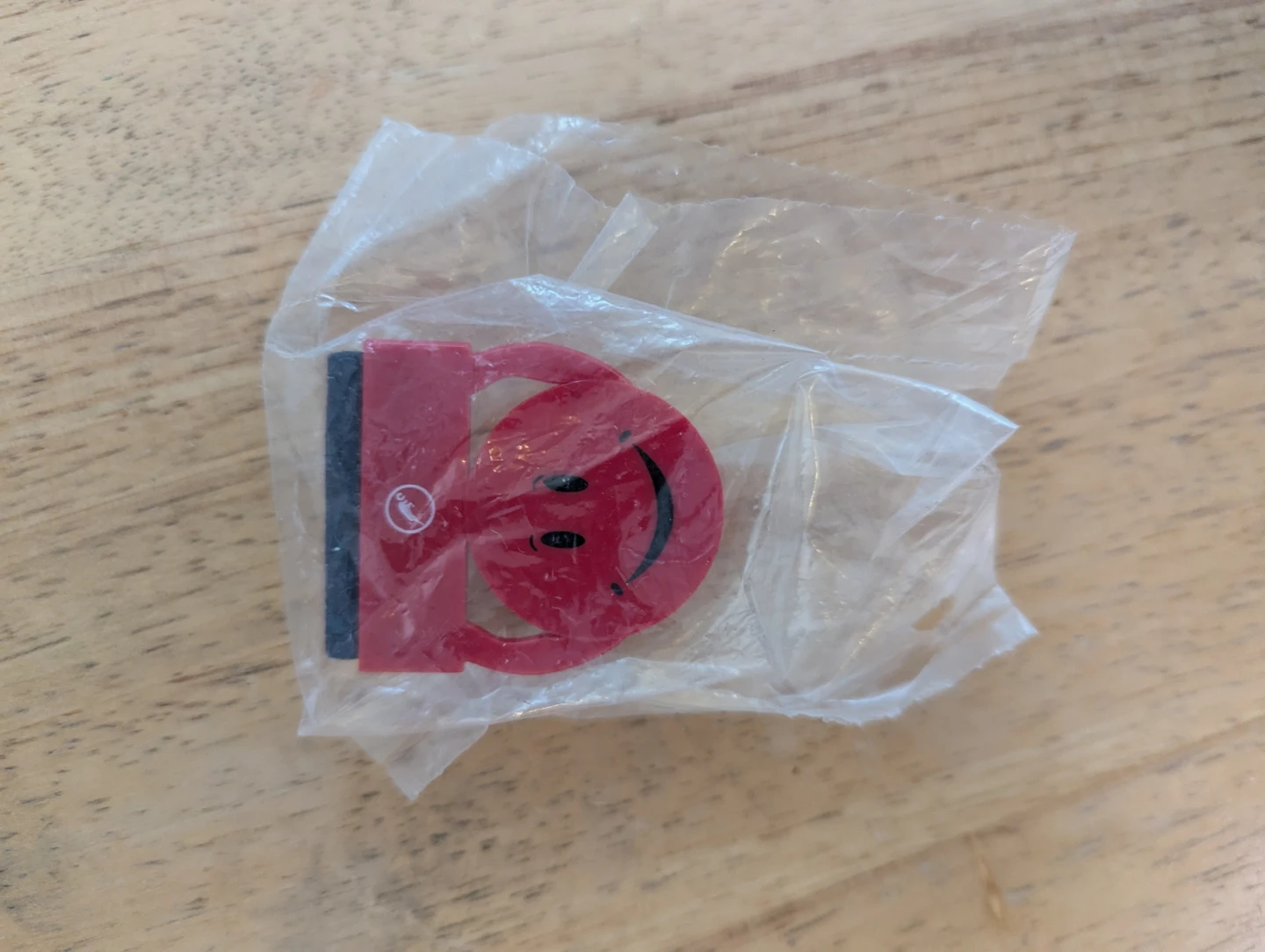 Red Smiley Face Keychain Charm