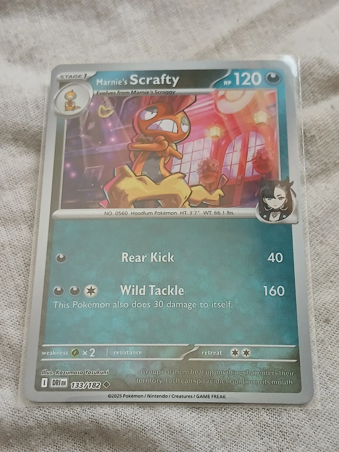 2025 Marnie's Scrafty Pokémon Card
