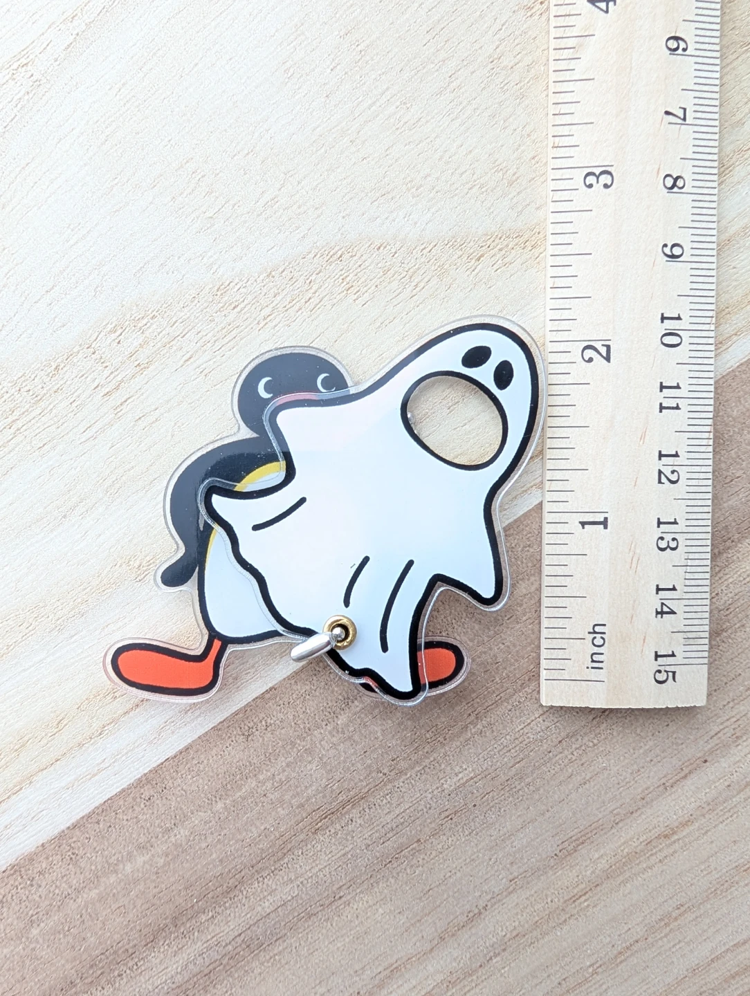New Pingu keychain Cute Ghost & Penguin Acrylic Keychain Charm - photo 4