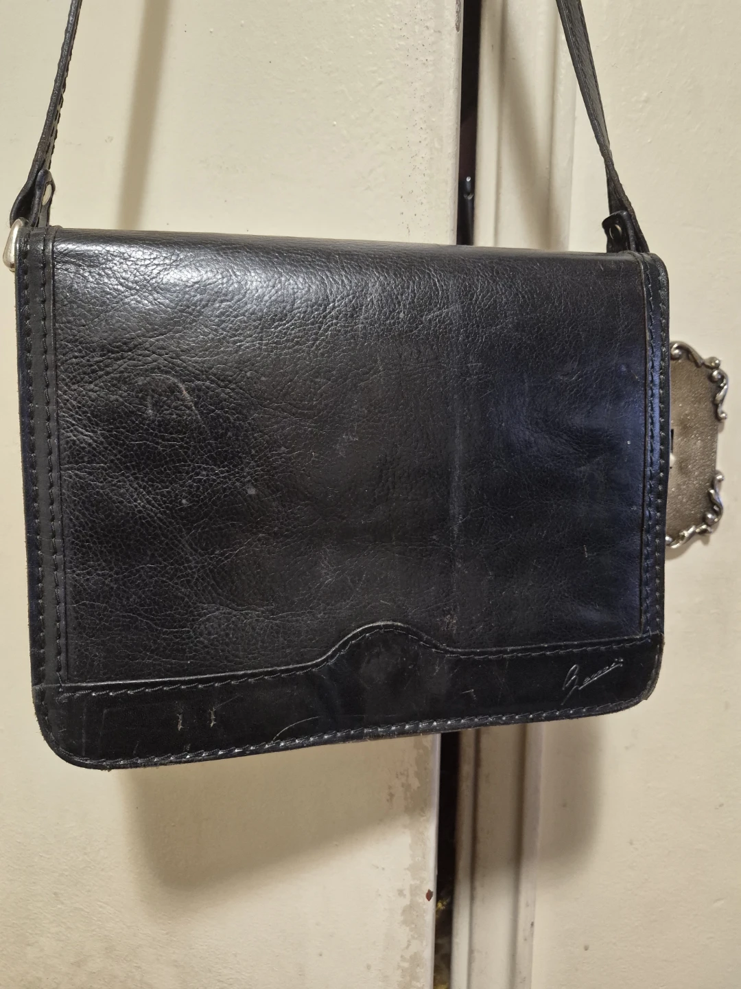 Black Leather Crossbody Bag