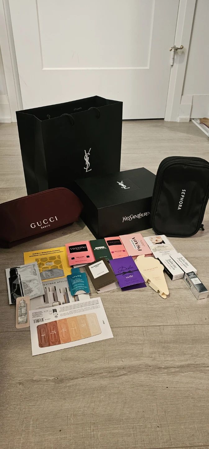 Assorted make up bag and samples
