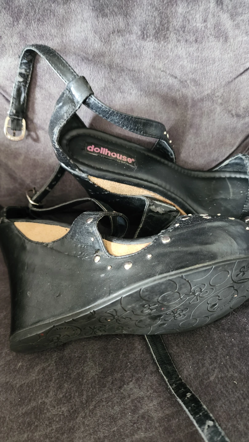 Dollhouse Black Studded Wedge Sandals - photo 3