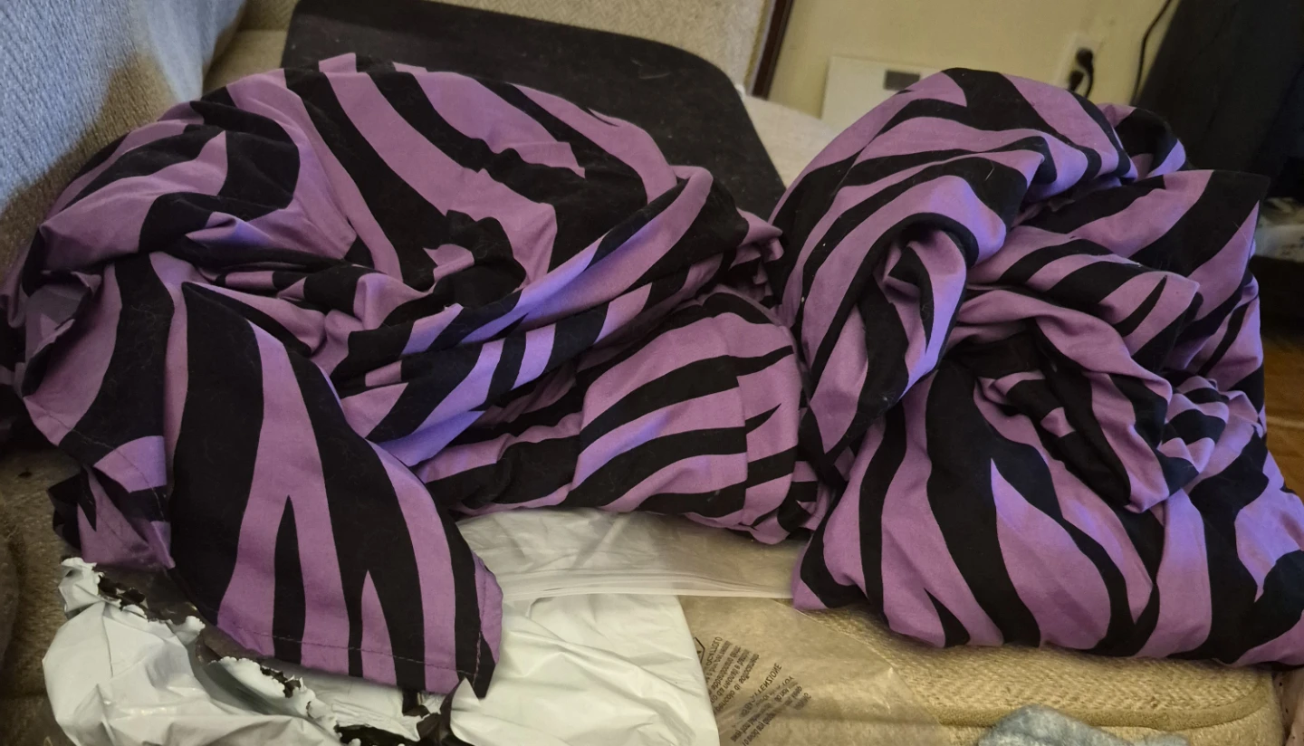 Purple and Black Zebra Print Sheets- Twin Size.