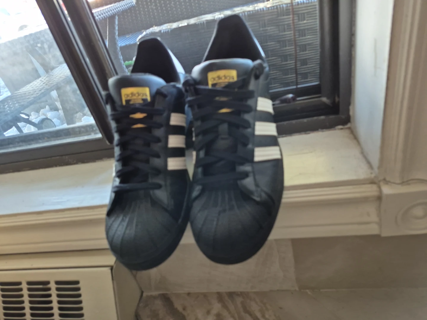 Adidas Superstar "SUPERSTAR" Black/White Men's Shoes Size 11