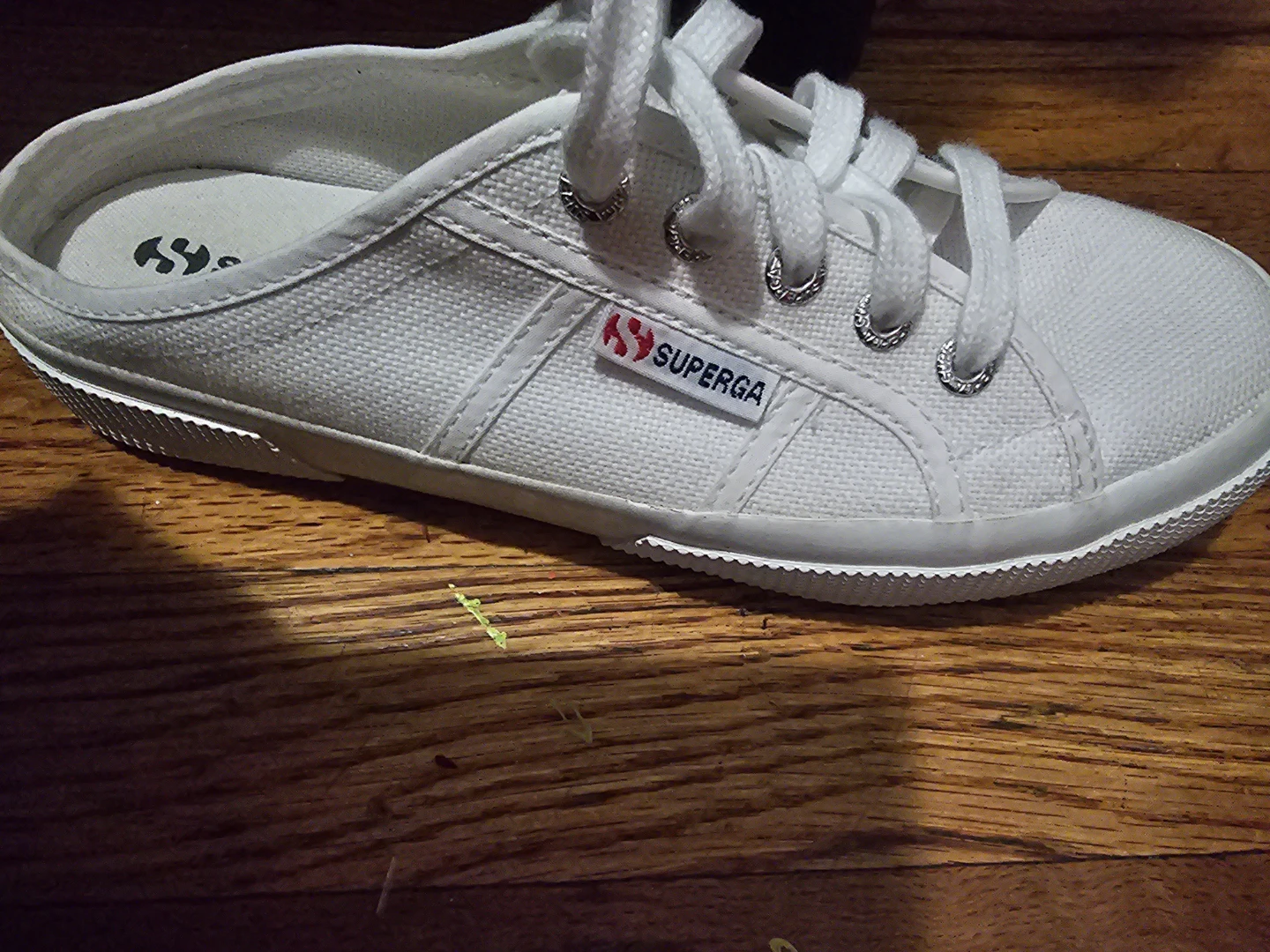 Superga White Canvas Mule Sneakers Size 38 - photo 3