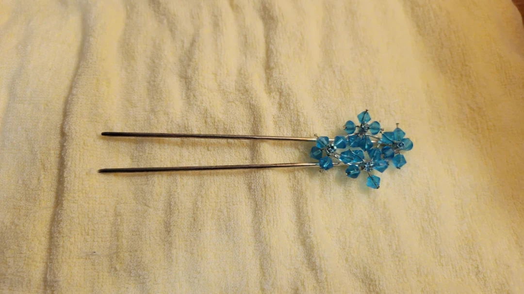 Blue Beaded Hair Stick - photo 2