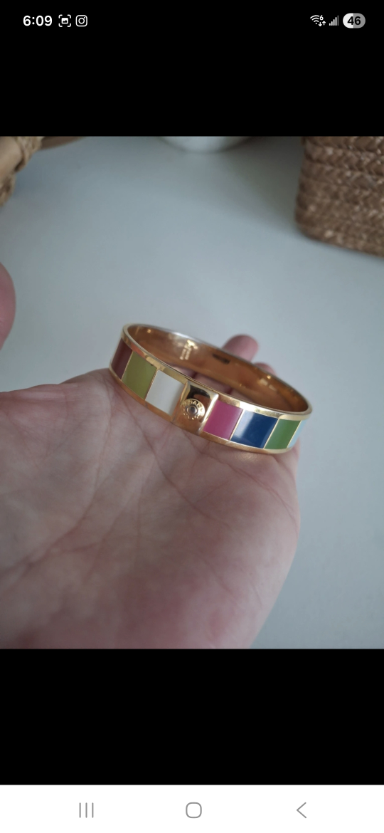 Coach Colour Block Bangle Bracelet Gold Tone - photo 2