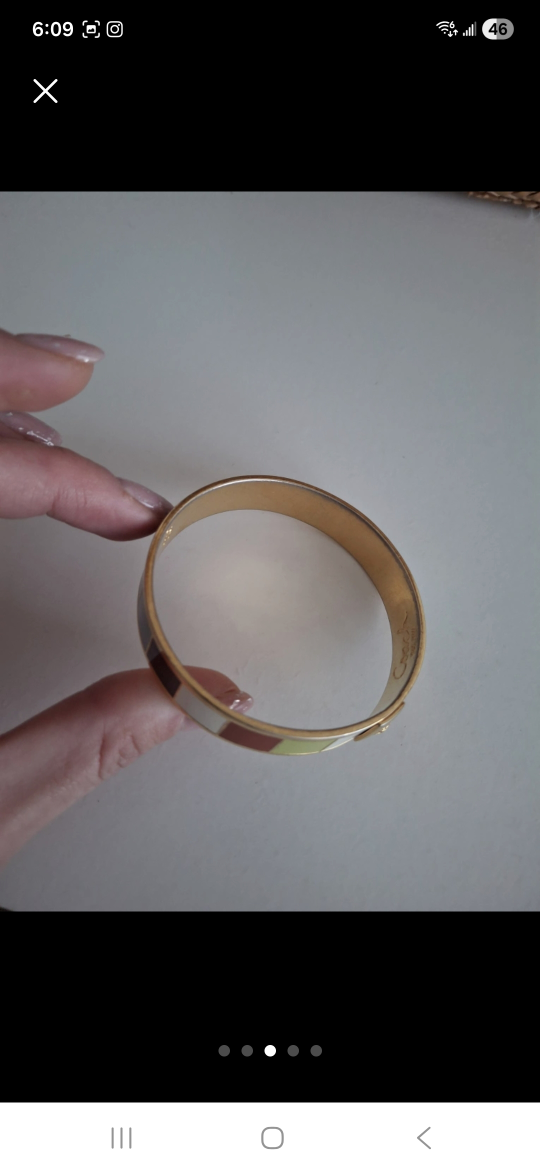 Coach Colour Block Bangle Bracelet Gold Tone - photo 5