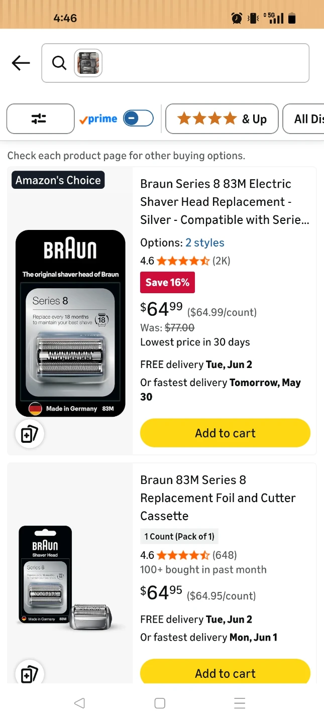 Braun Series 8 Shaver Head Replacement