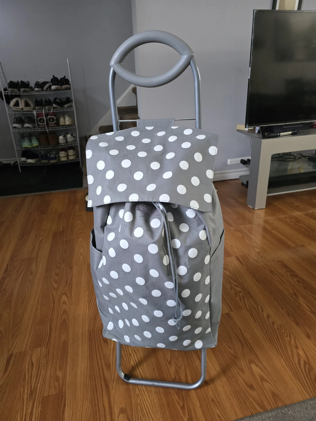 Grey Polka Dot Wheeled Shopping Trolley - photo 4