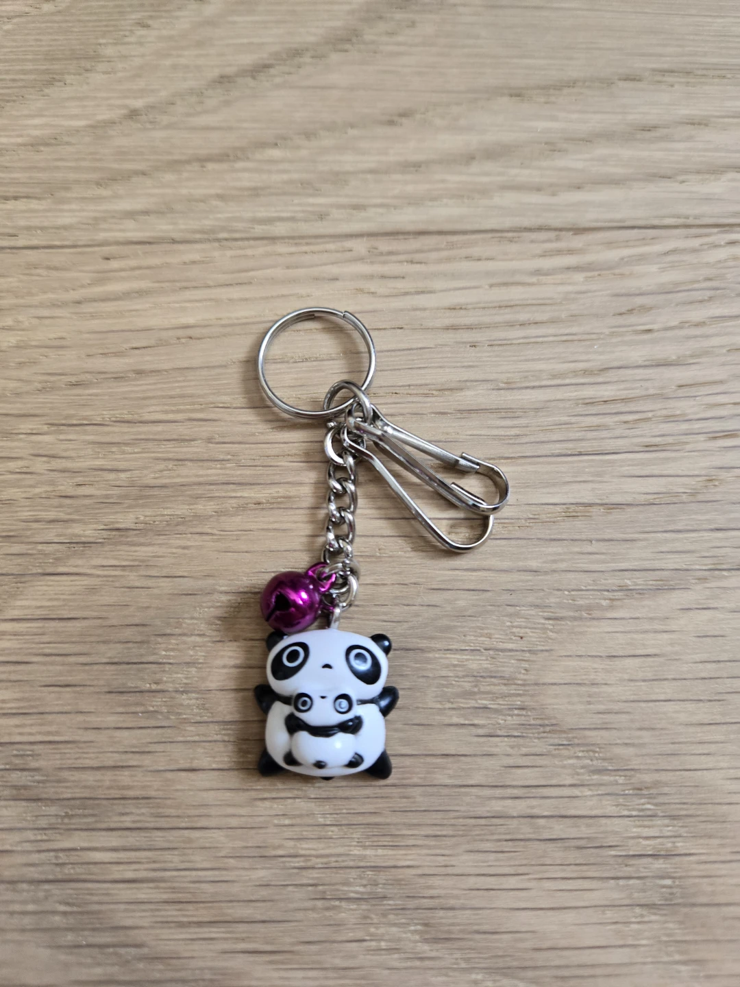 Vintage SAN-X Tare Panda Bell Keychain Keyholder Sanrio