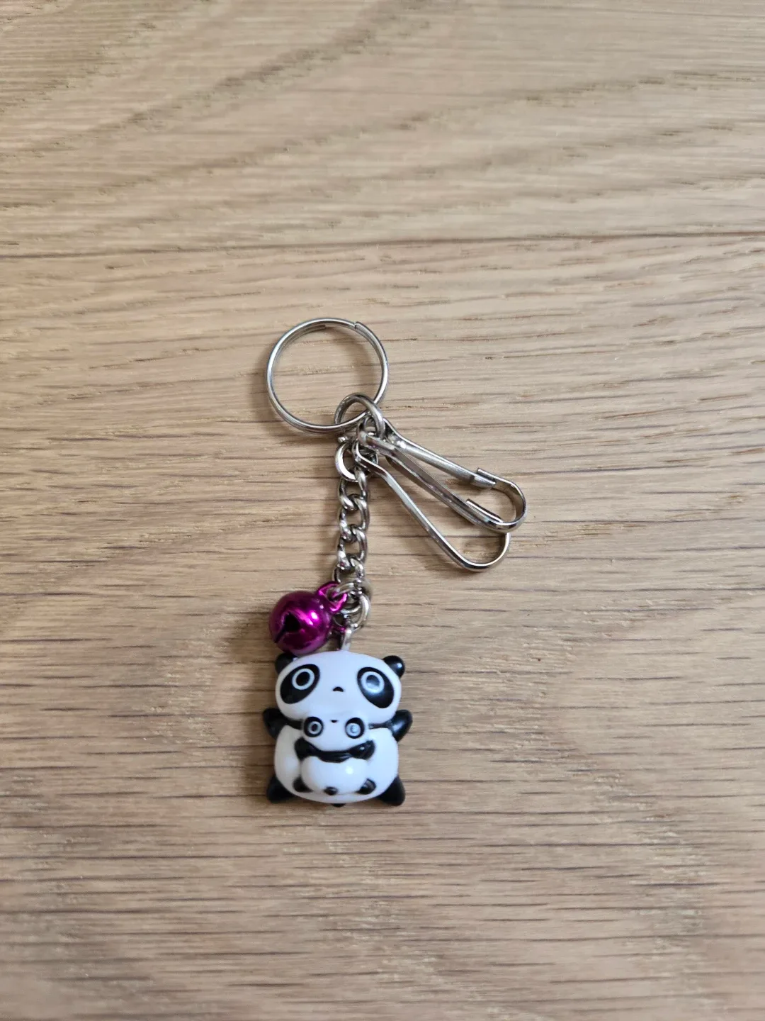 Vintage SAN-X Tare Panda Bell Keychain Keyholder Sanrio