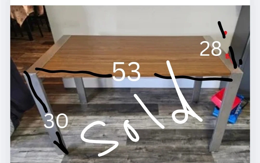 Wood and Metal Table (53x28x30)