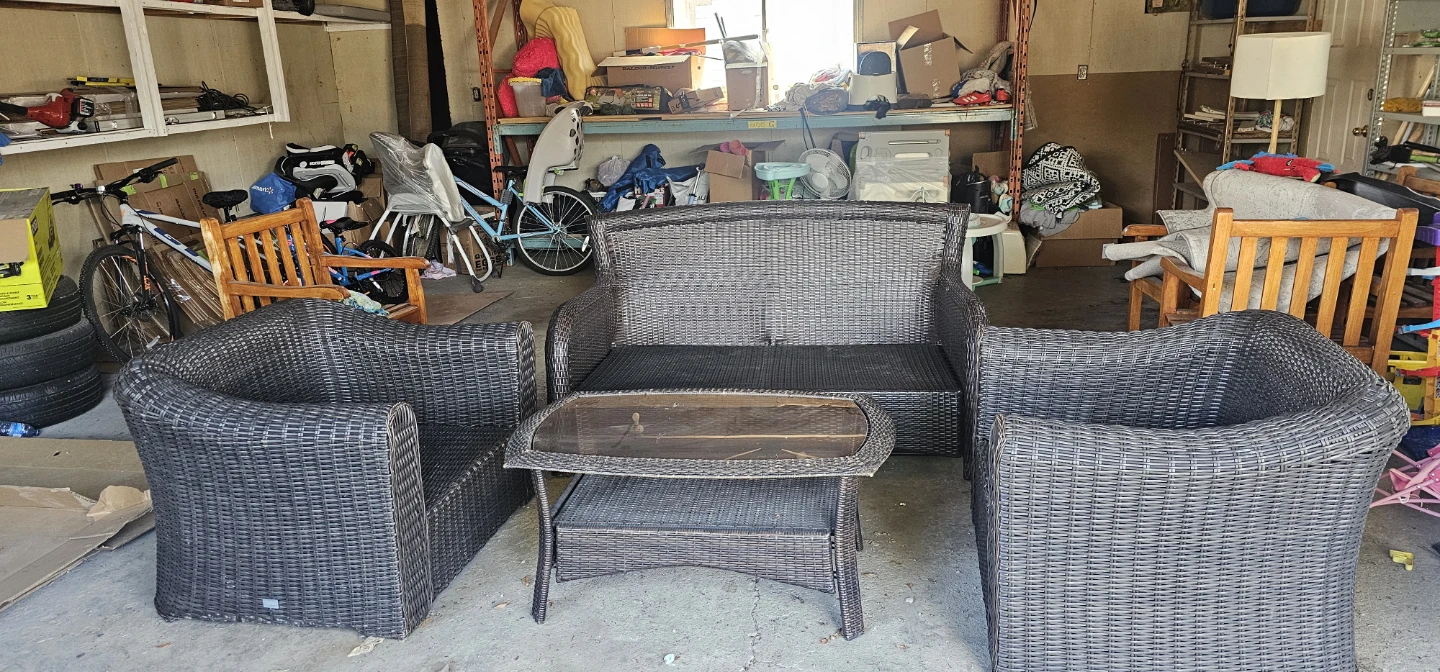 Wicker Patio Furniture Set - Table & Chairs#balcony Chair - photo 2