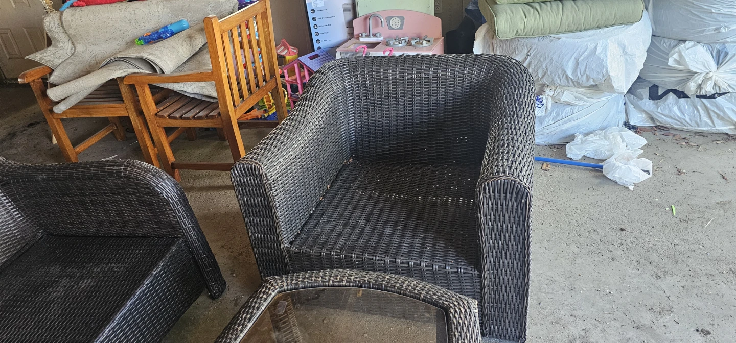 Wicker Patio Furniture Set - Table & Chairs#balcony Chair - photo 3