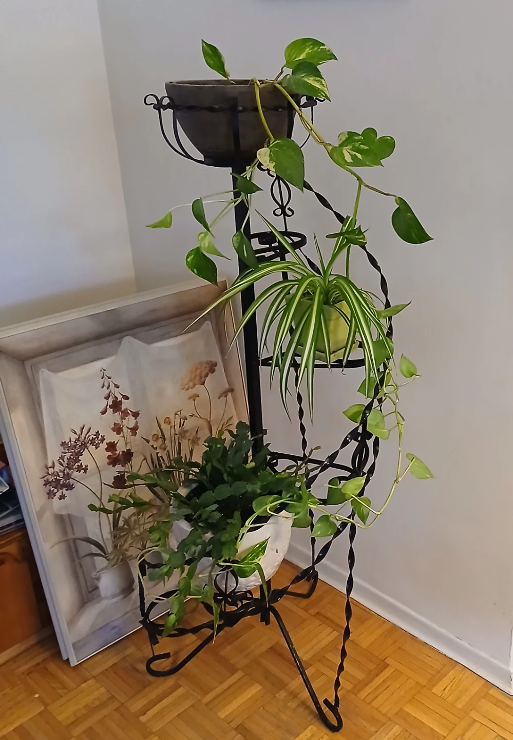 Vintage wrought iron Tiered Plant Stand - photo 2