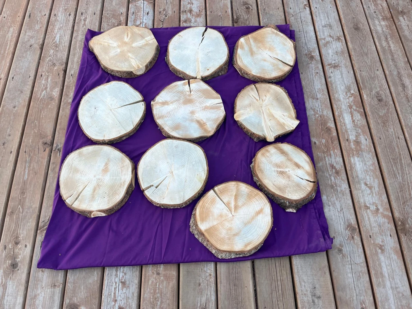 Set of 10 Wood Centerpieces