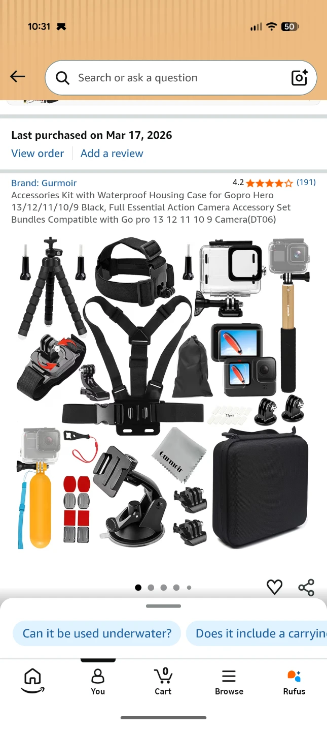 Gurmoir GoPro Accessories Kit
