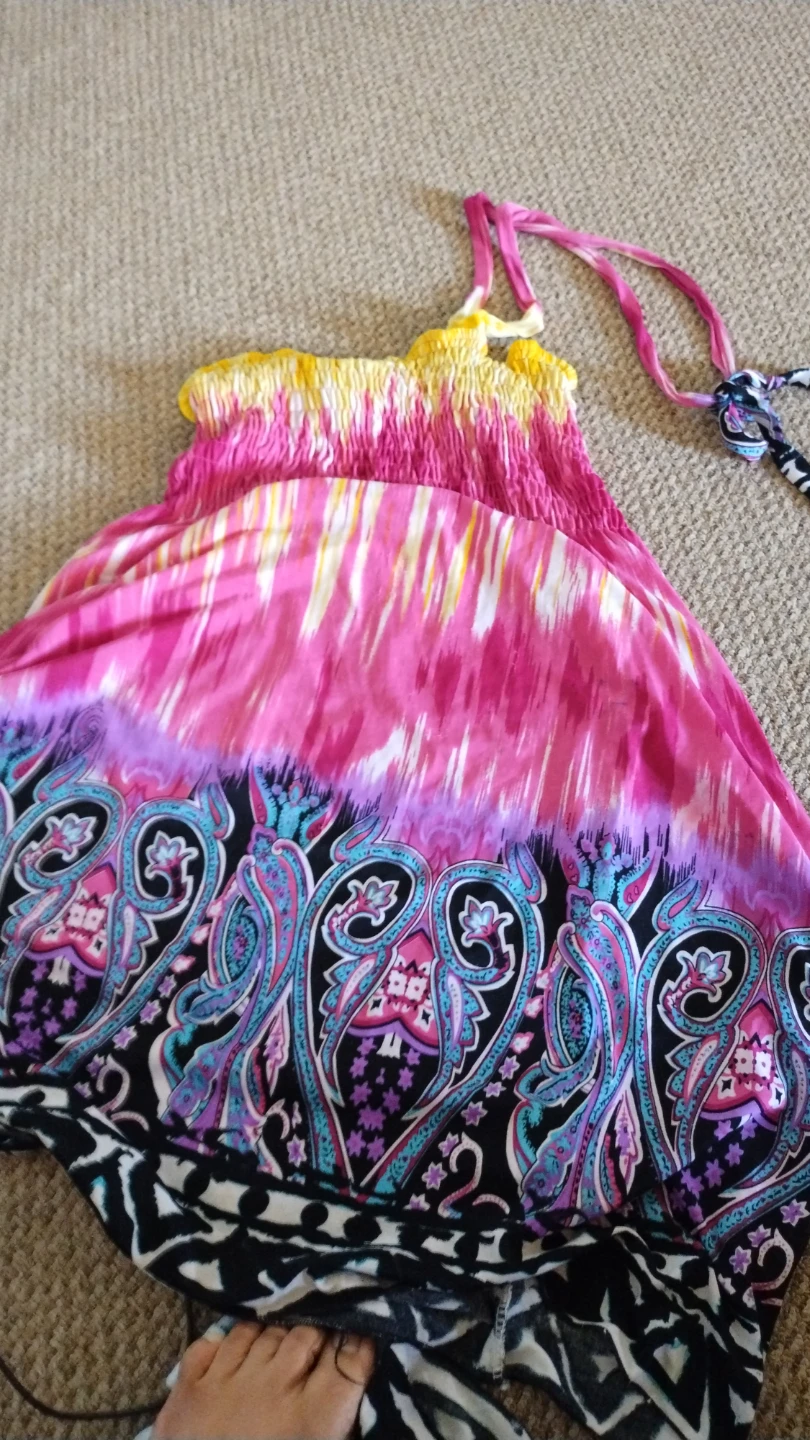 Women's Boho Tie-Dye Paisley Smocked Sundress