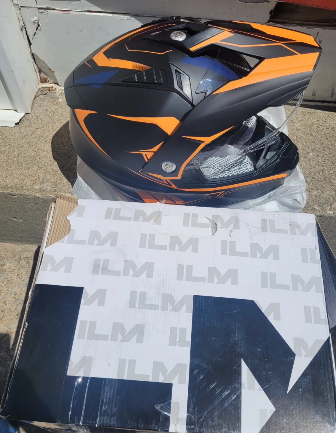 ILM Motorcycle Helmet Orange/Black Size S (55-56cm) - photo 3