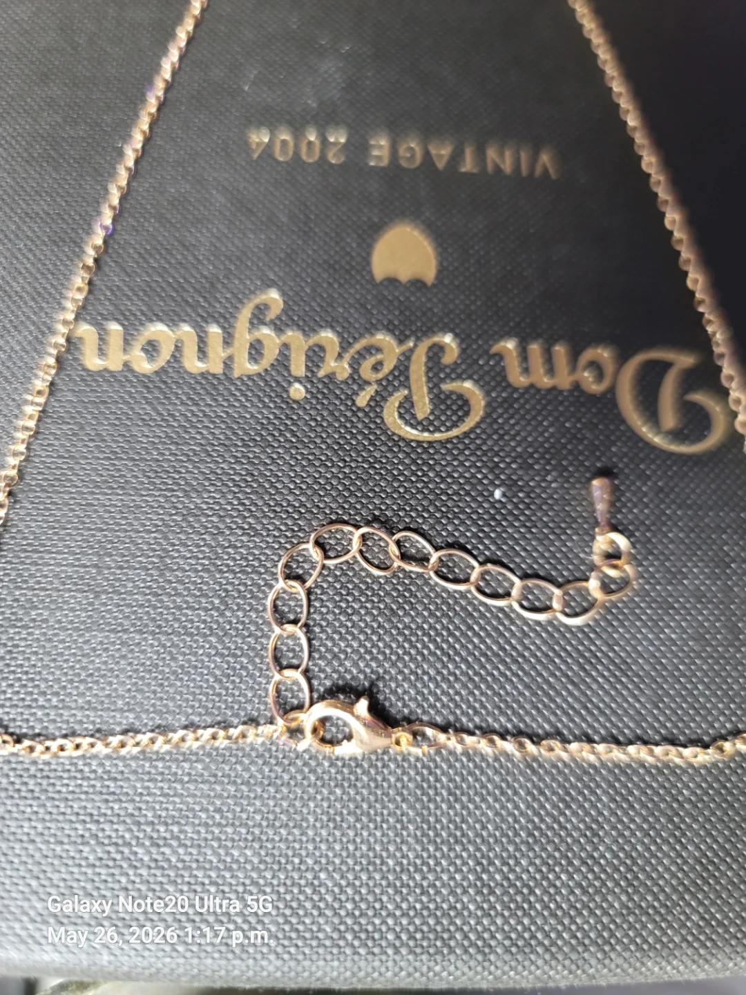 Gold Chain Necklace with Raw Faux Crystal Pendant - photo 5