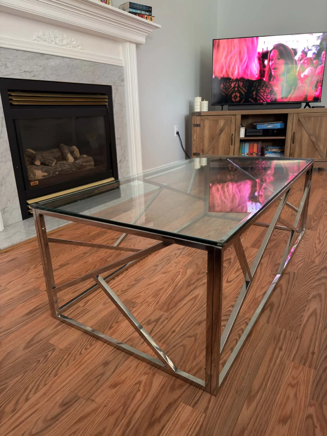 Lexie Coffee Table - Stainless Steel and Glass - photo 3