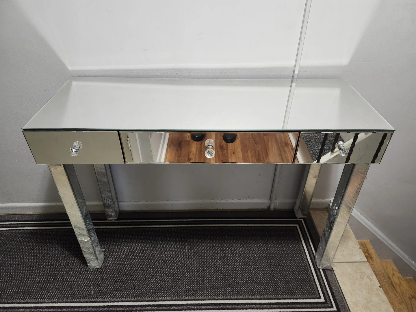 Mirrored Console Makeup Vanity  with 3 Drawers - photo 2