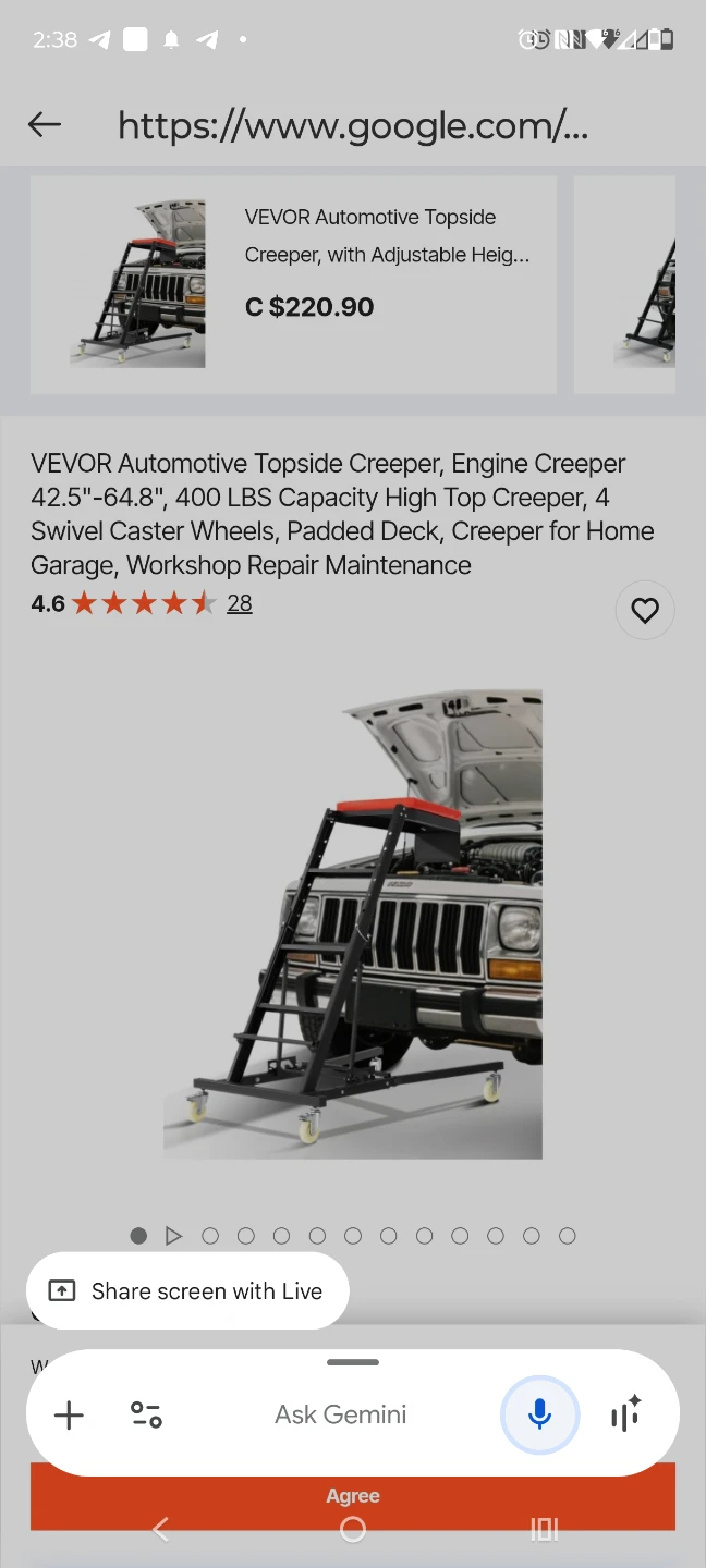 VEVOR Automotive Topside Creeper - 42.5"-64.8" - photo 2