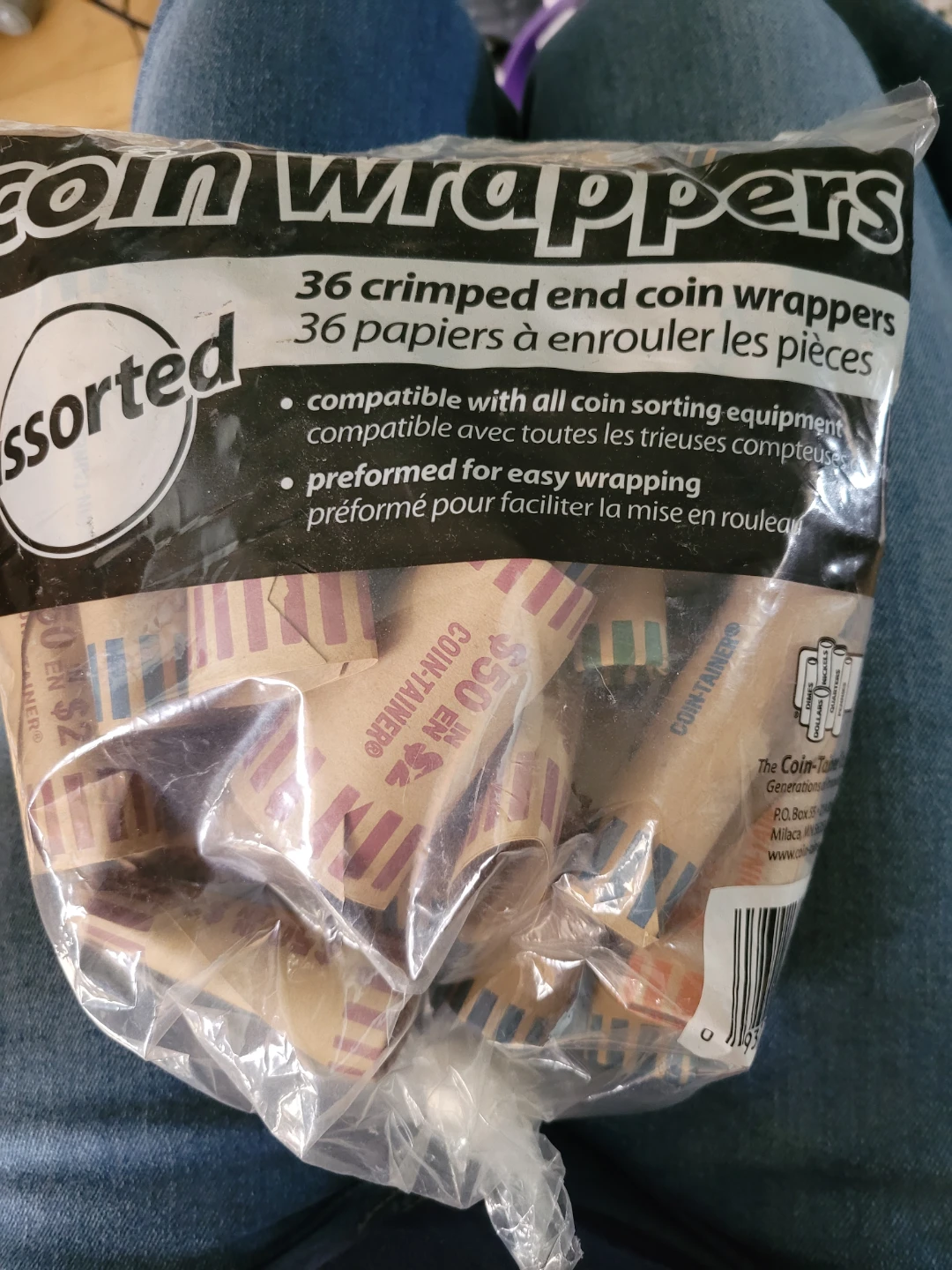 Coin Wrappers - 36 Crimped End