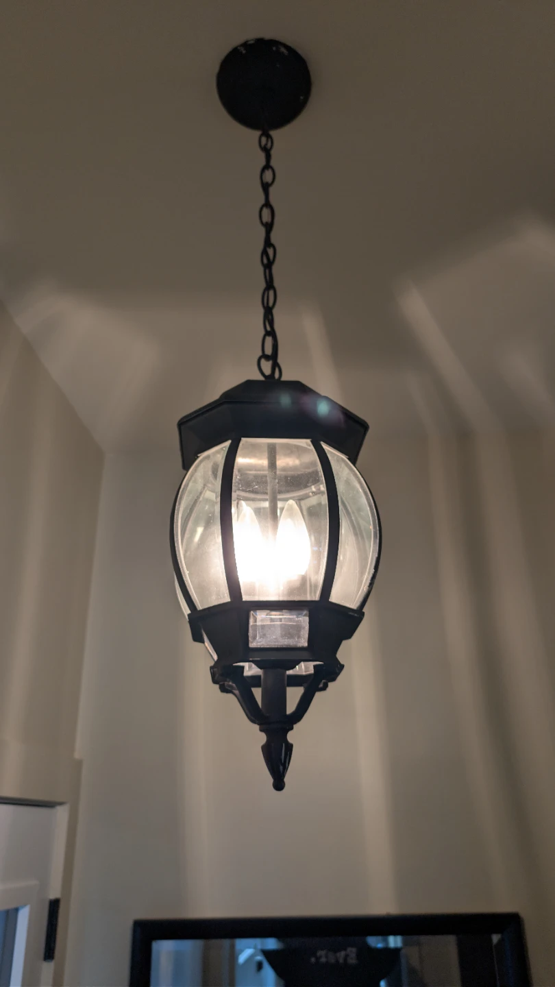 Black hanging lantern light fixture