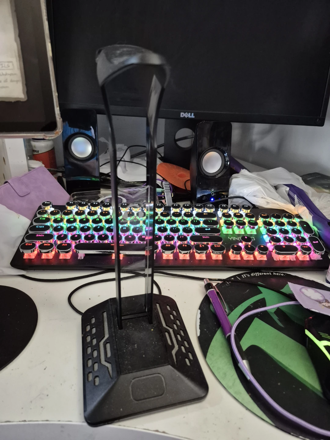 Headphone Stand with USB Hub and RGB Lighting